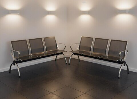 ATRIUM Metallbank 3-Sitzer mit Armlehnen