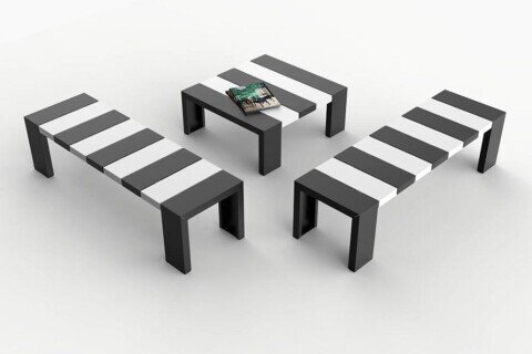 Metallbank ZEBRA in einem Museum